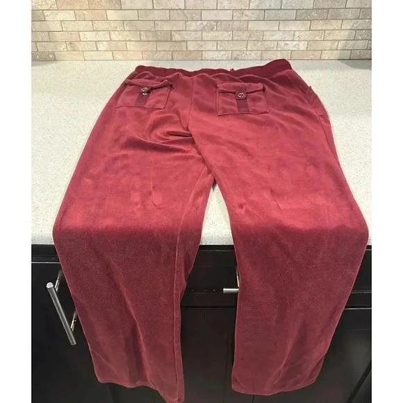 Disney Parks Hidden Mickey Maroon Velour 2 Piece Track Suit BP - Picture 10 of 11